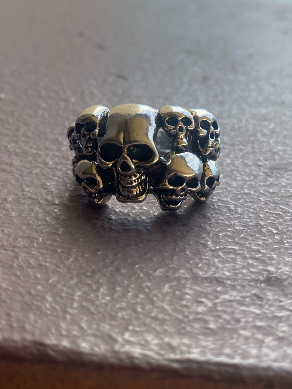 Skull Wrap Around Chunky Retro Statement Ring Size 12 / Tibetan Silver